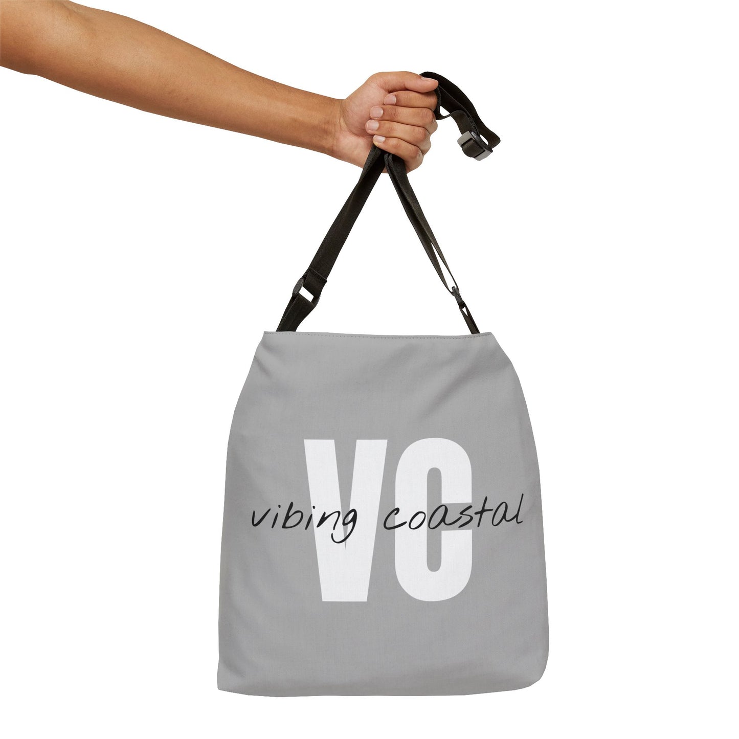 Vibing Coast Tote Bag | Beach Rock Gray
