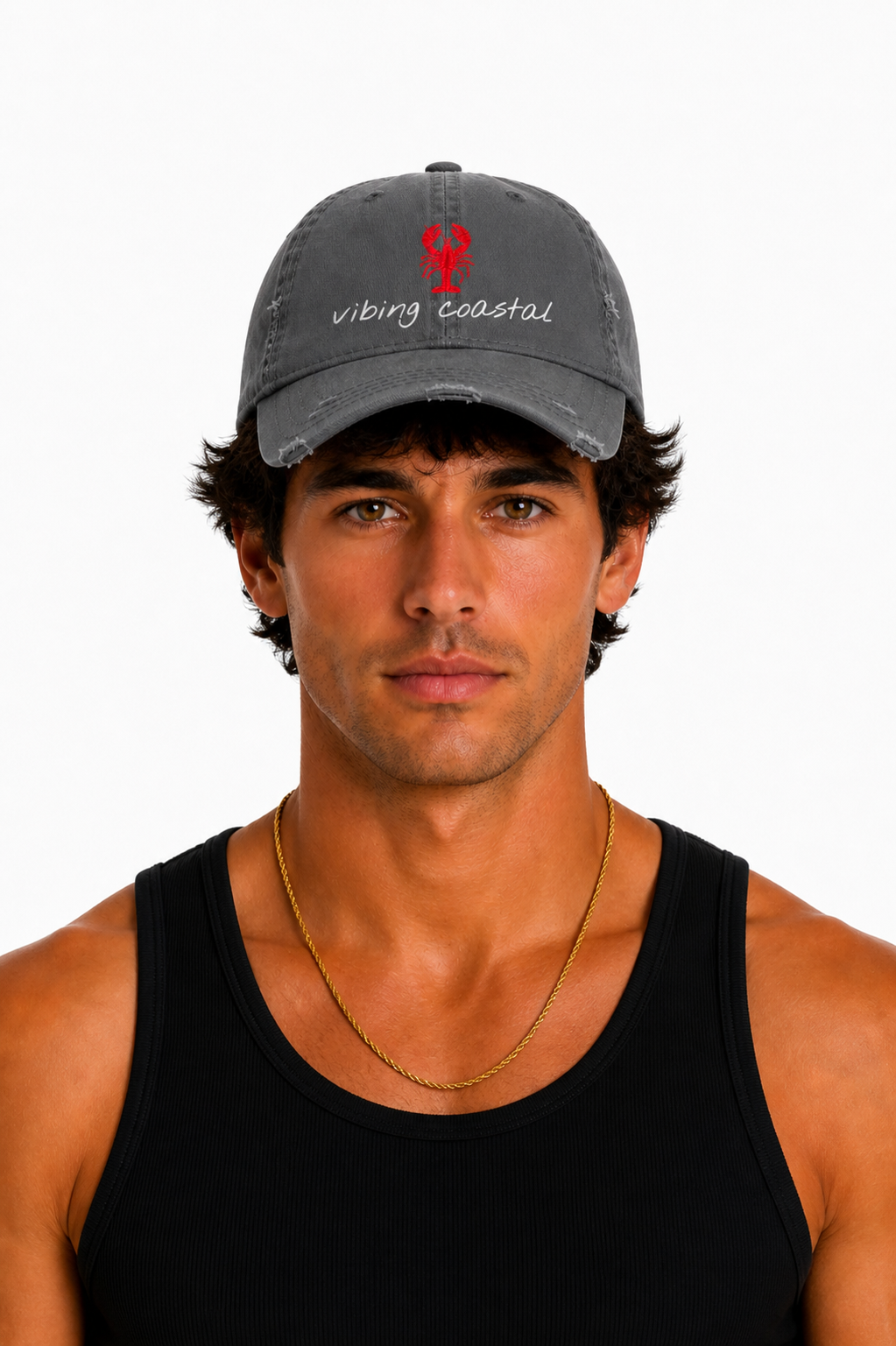 Embroidered Lobster Cap | Jetty Gray