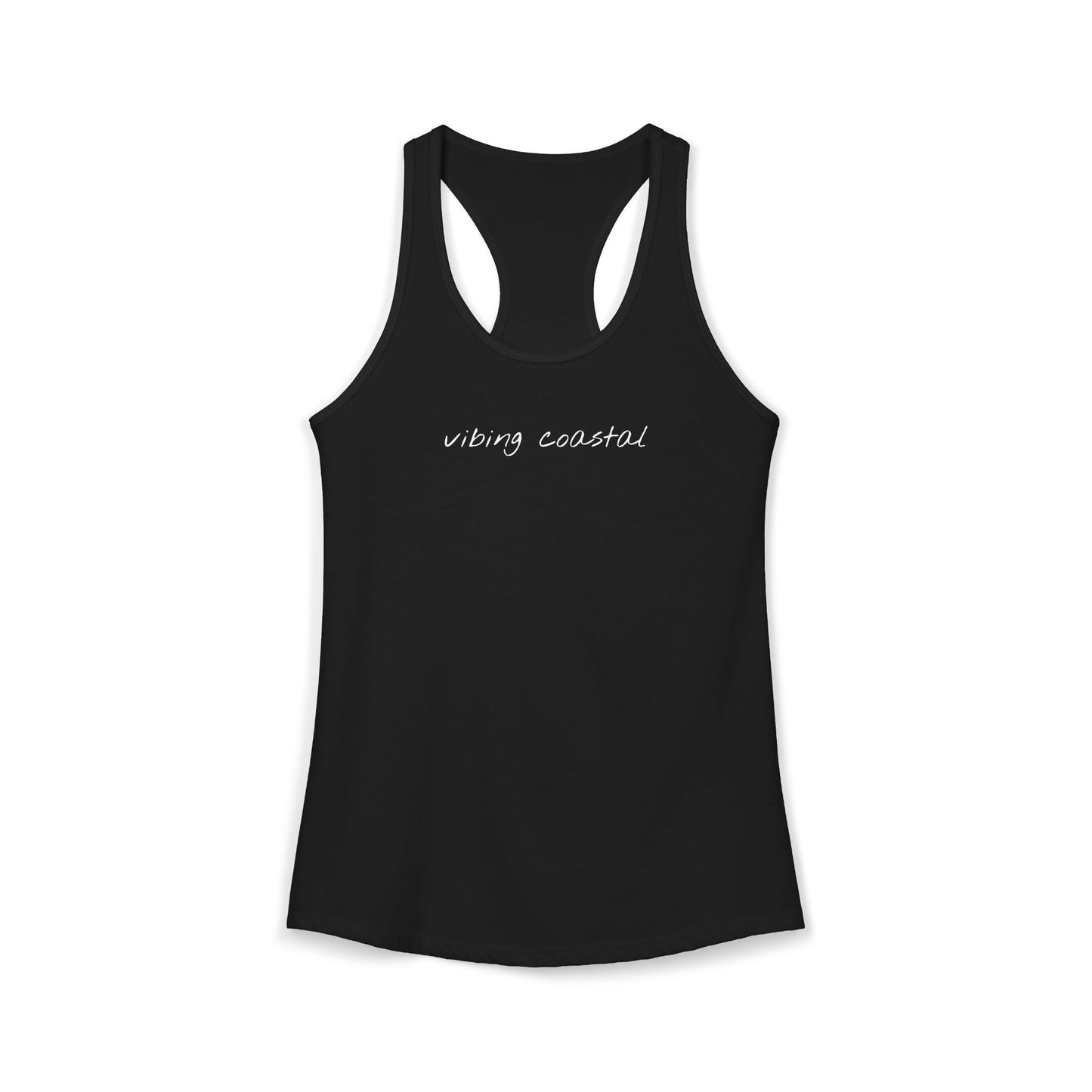 Ideal Racerback Tank | Vibing Coastal | White Script