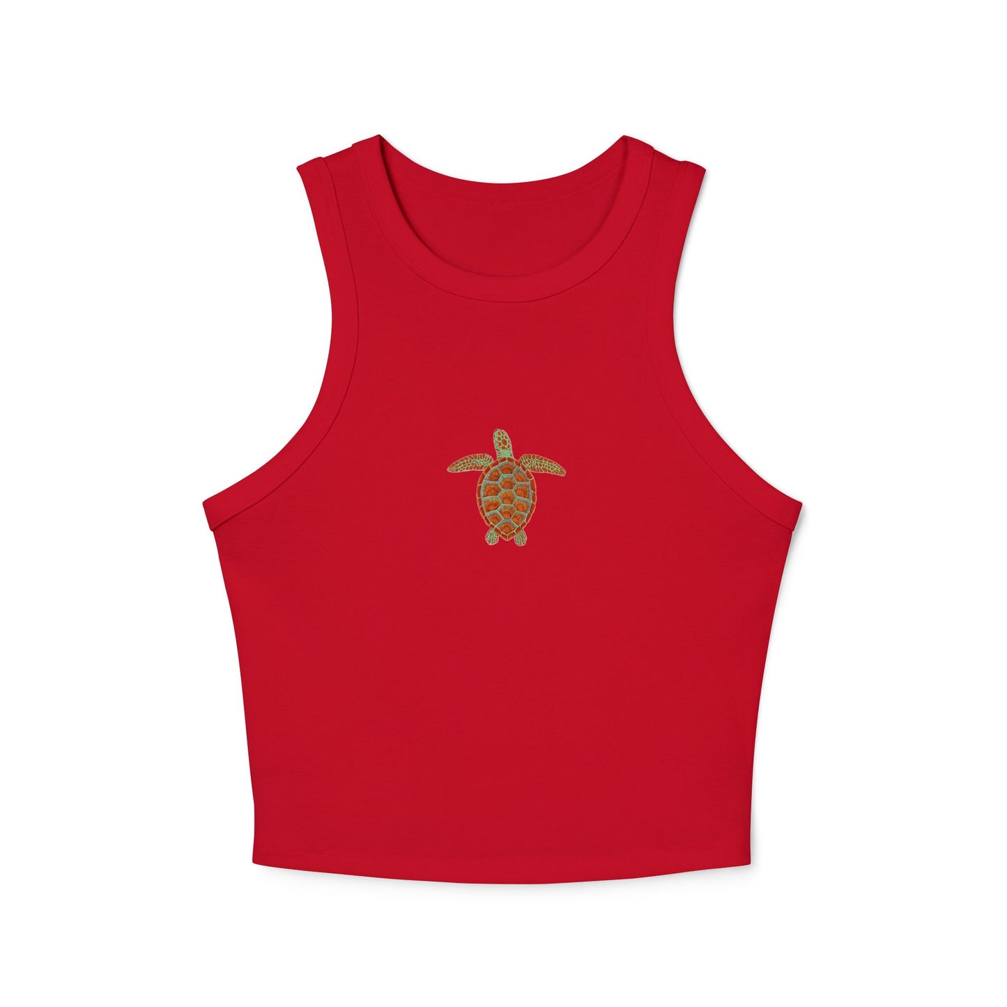 Cropped Fitted Racer Tank | Sea Turtle II