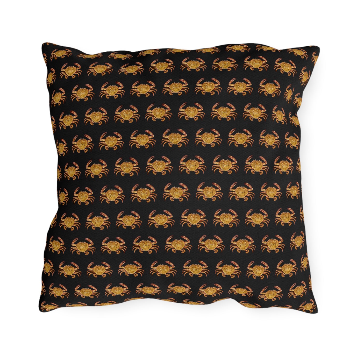 Black Outdoor Pillow | 18"x18" | Crab