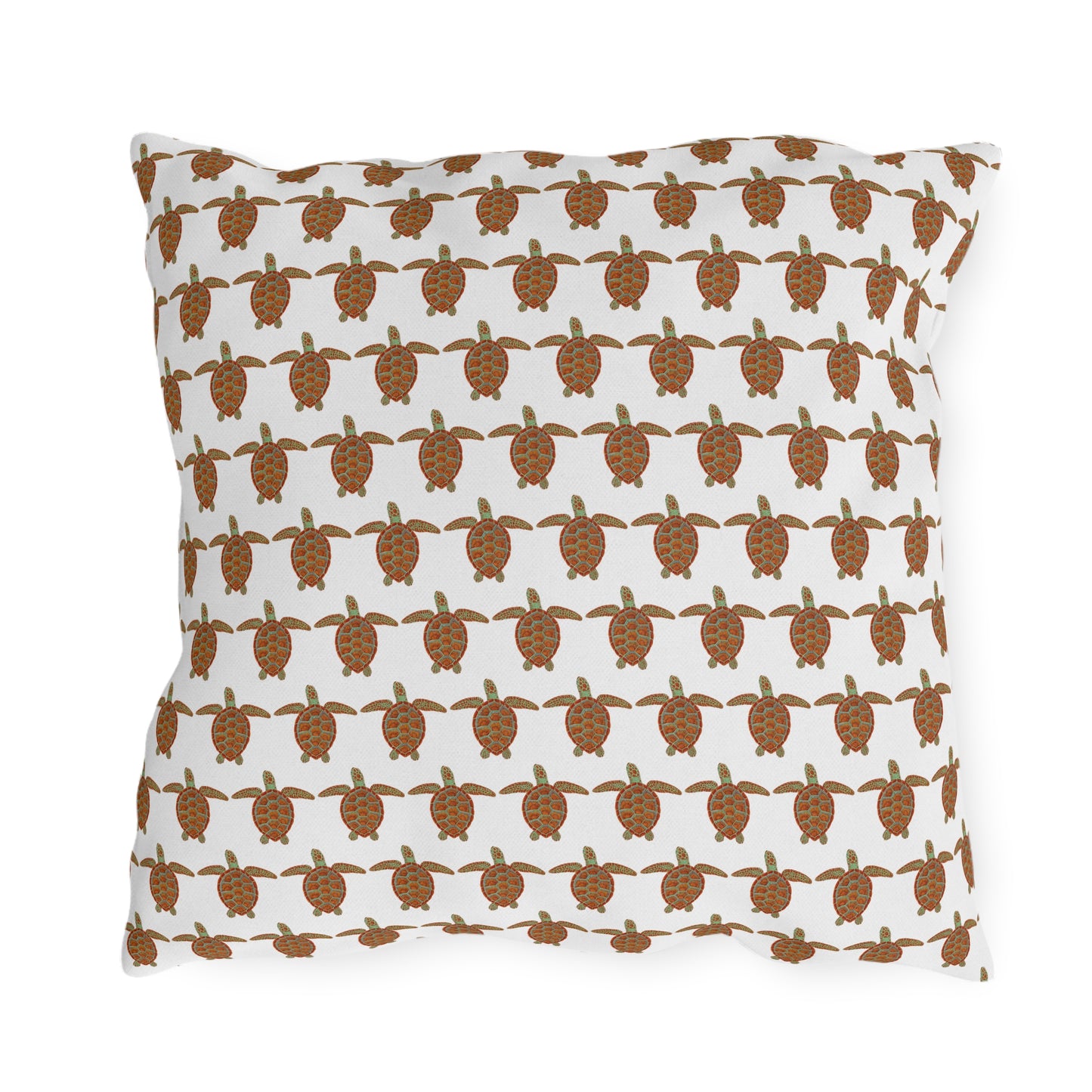 White Outdoor Pillow | 18"x18" | Sea Turtle