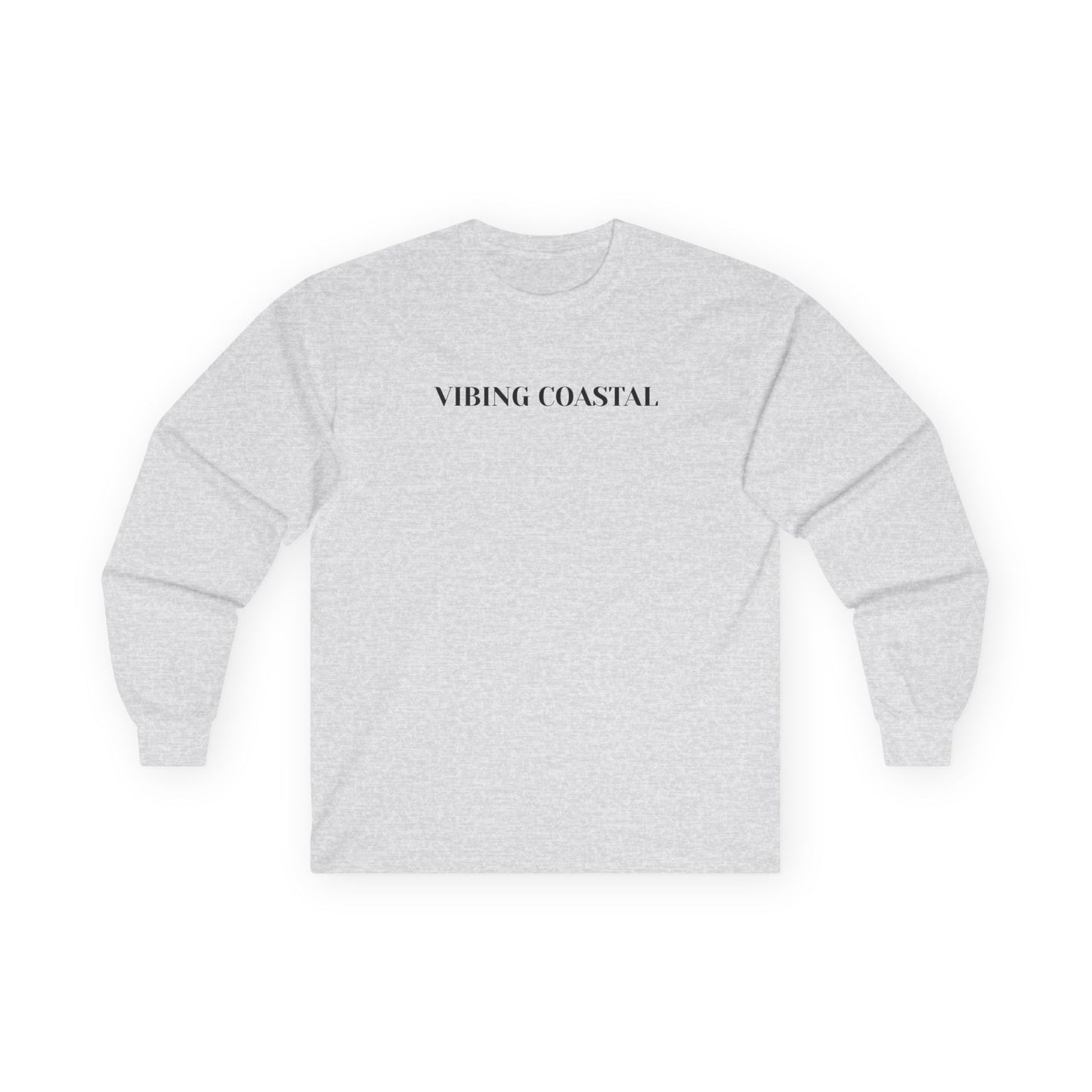 Ultra Cotton Long Sleeve Tee | Vibing Coastal | Black Lettering