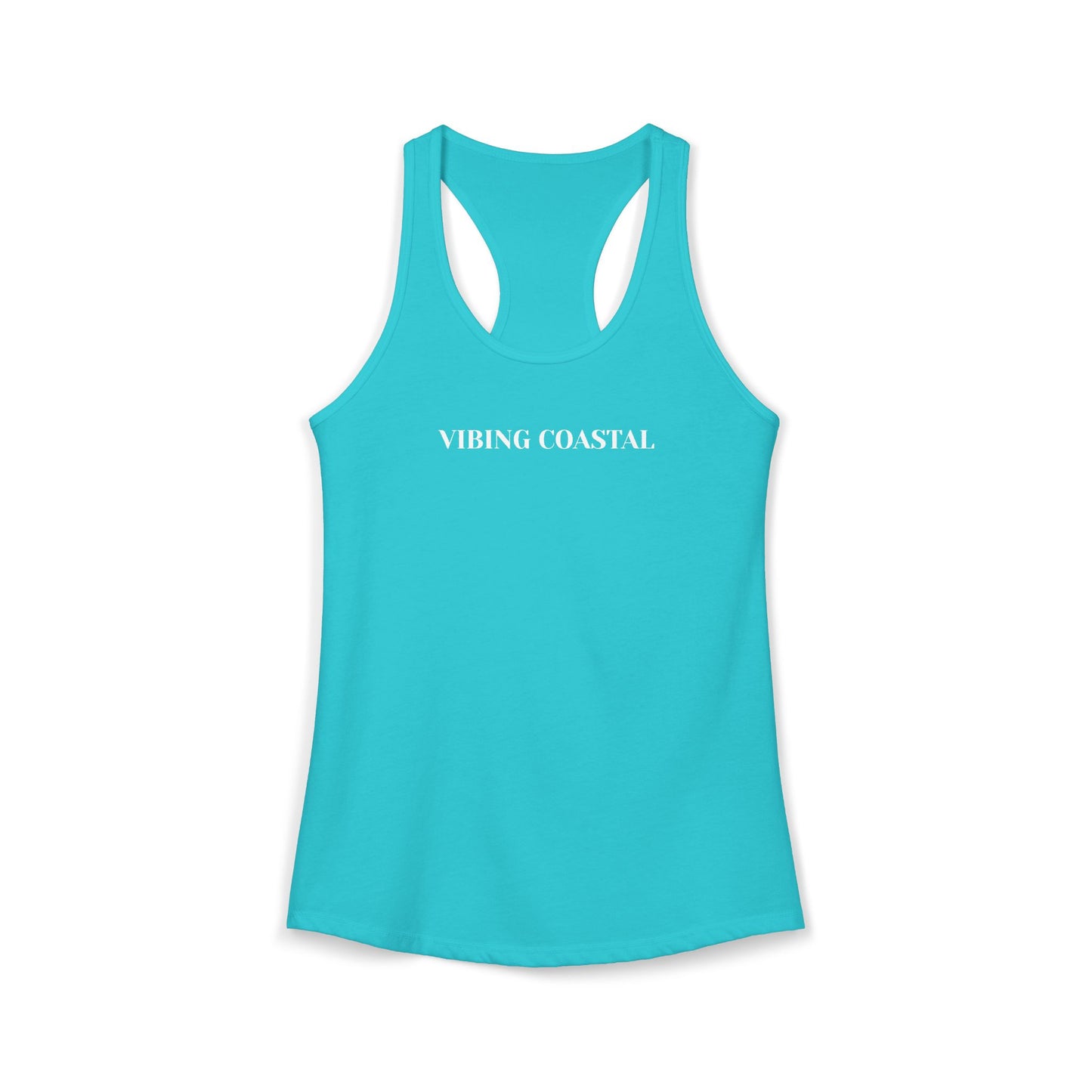 Ideal Racerback Tank - Vibing Coastal - White Lettering